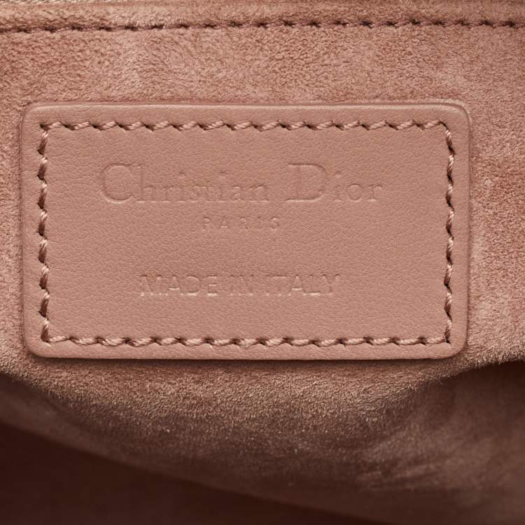 Pre Owned Dior Lady Dior Beige Ultra Matte Medium Cannage Leather Tote