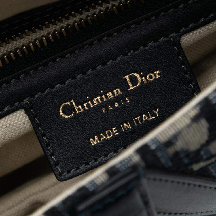 Pre Owned Dior Blue Oblique Canvas Saddle Bag