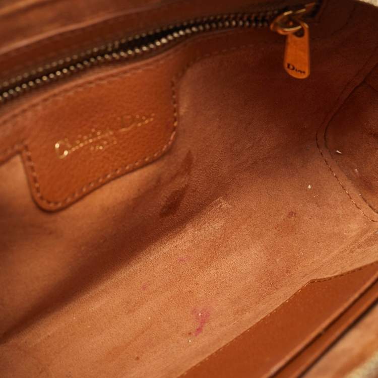 Pre Owned Dior Saddle Brown Leather Double Pouch Crossbody Bag