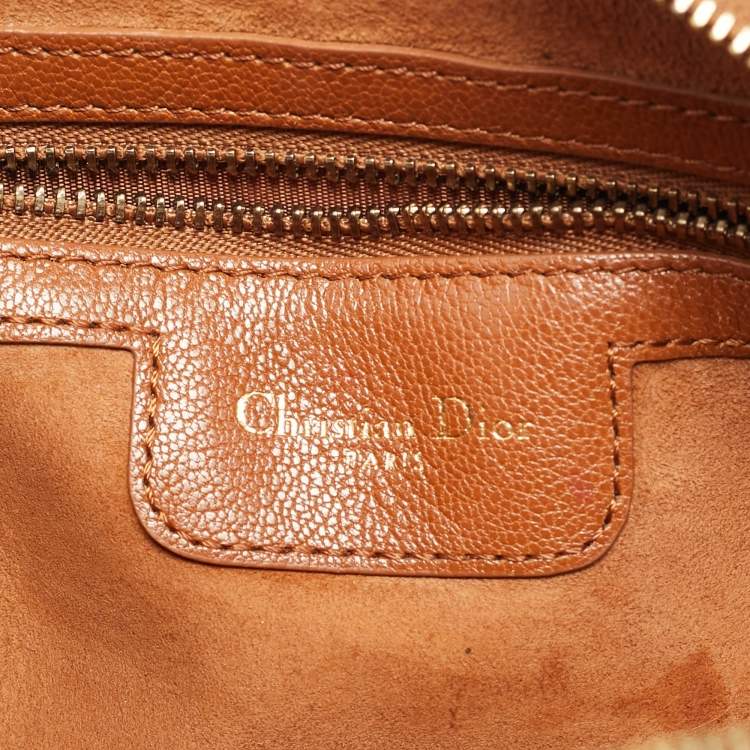 Pre Owned Dior Saddle Brown Leather Double Pouch Crossbody Bag