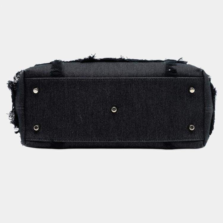 Pre Owned Dior Black Denim Patch D Light Satchel