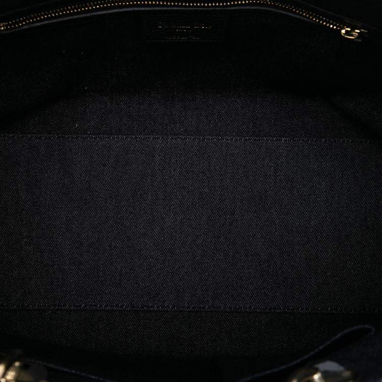 Pre Owned Dior Black Denim Patch D Light Satchel