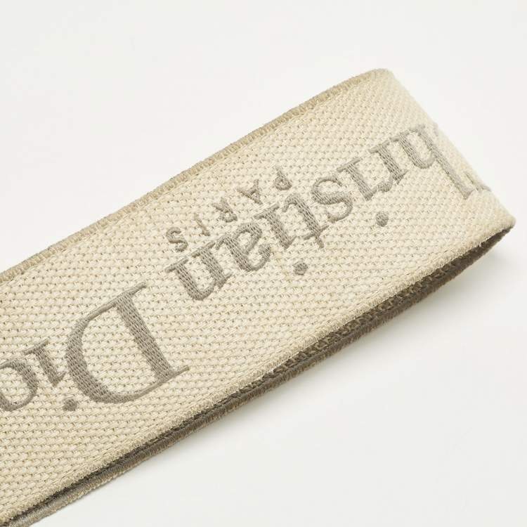 Pre Owned Dior Saddle Grey Embroidered Canvas Shoulder Bag