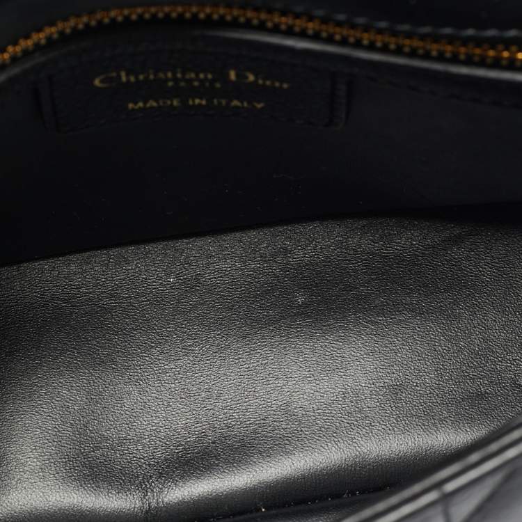 Pre Owned Dior Caro Black Small Cannage Leather Shoulder Bag