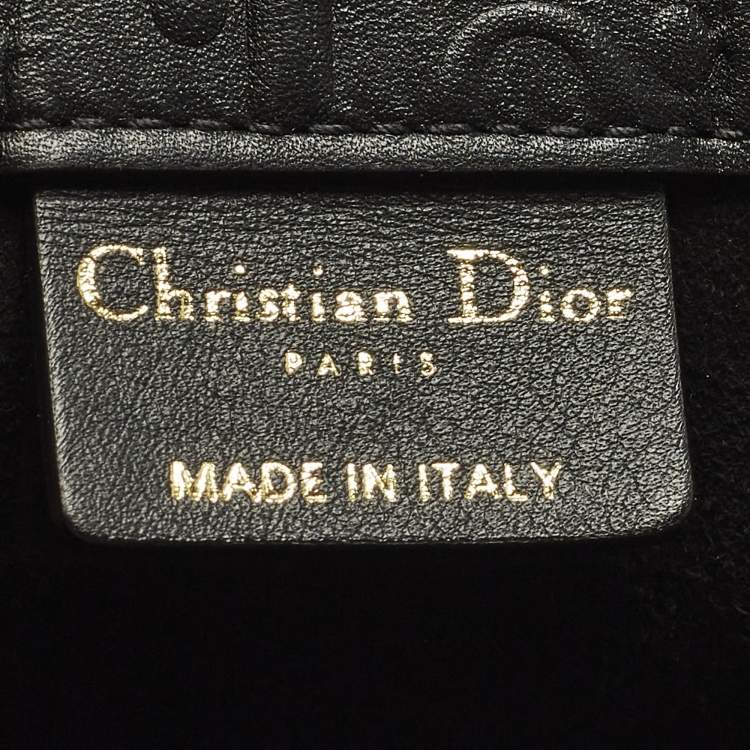 Pre Owned Dior Book Large Black Oblique Embossed Leather Tote