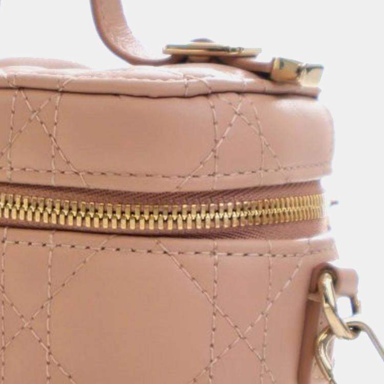 مملوكة مسبقًا Dior Brown Micro Lambskin Cannage Lady Dior Vanity Case