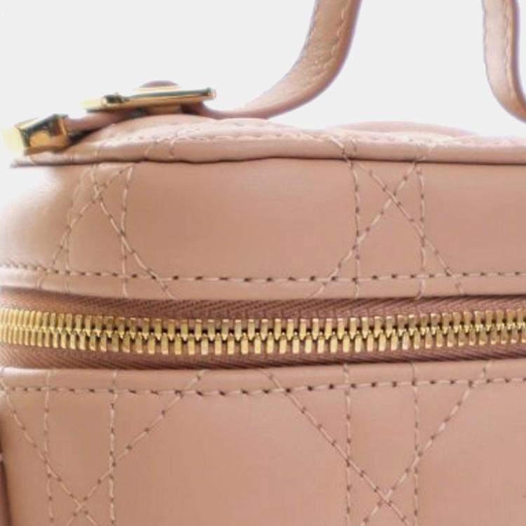 مملوكة مسبقًا Dior Brown Micro Lambskin Cannage Lady Dior Vanity Case