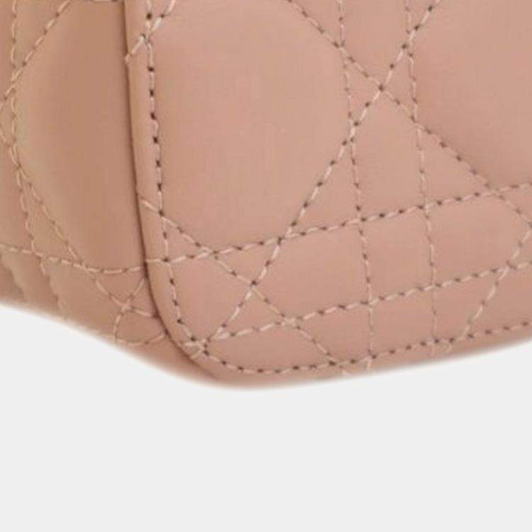 مملوكة مسبقًا Dior Brown Micro Lambskin Cannage Lady Dior Vanity Case