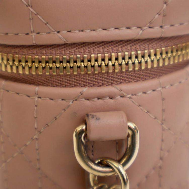 مملوكة مسبقًا Dior Brown Micro Lambskin Cannage Lady Dior Vanity Case