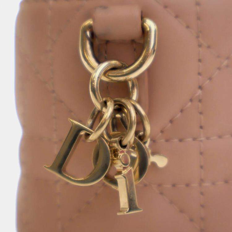 مملوكة مسبقًا Dior Brown Micro Lambskin Cannage Lady Dior Vanity Case