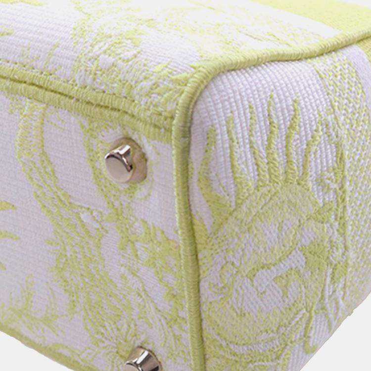 Pre Owned Dior Yellow Medium Embroidered Canvas Toile de Jouy Soleil Lady D Lite