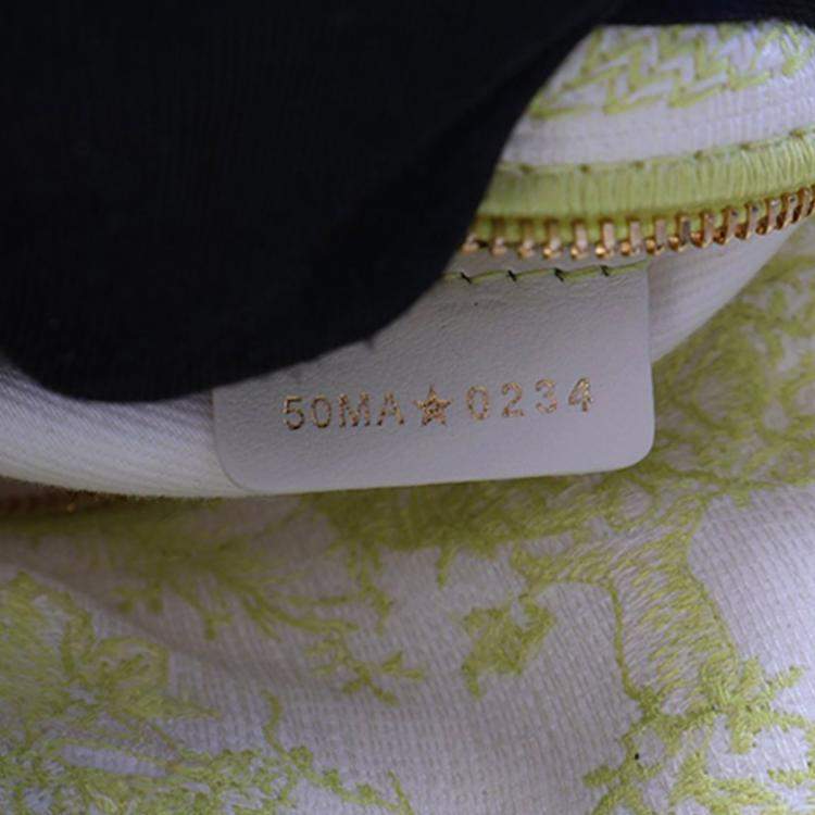 Pre Owned Dior Yellow Medium Embroidered Canvas Toile de Jouy Soleil Lady D Lite