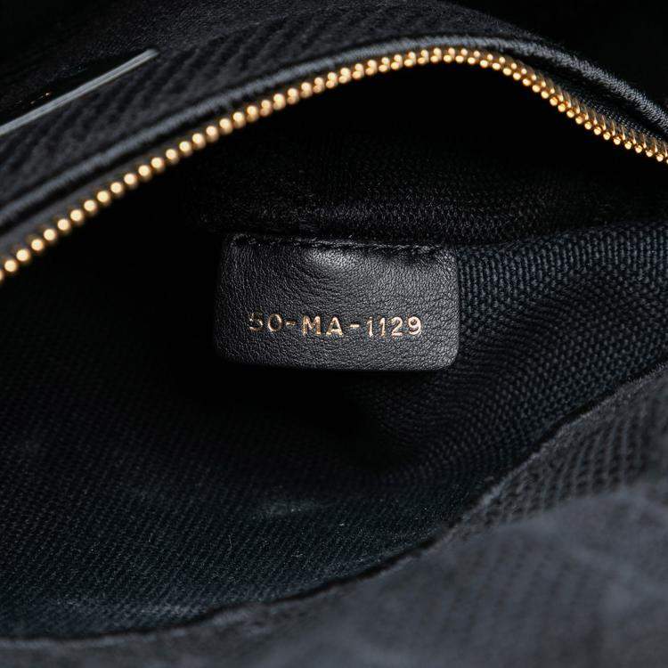 Pre Owned Dior Black Medium Canvas Cannage Lady D Lite