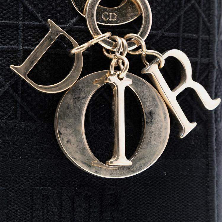 Pre Owned Dior Black Medium Canvas Cannage Lady D Lite