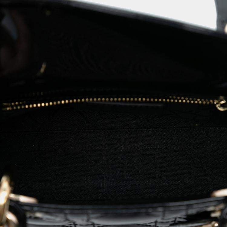 مملوكة مسبقًا Dior Black Mini Patent Cannage Lady Dior