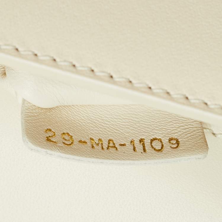 Pre Owned Dior 30 Montaigne Cream Leather Shoulder Bag