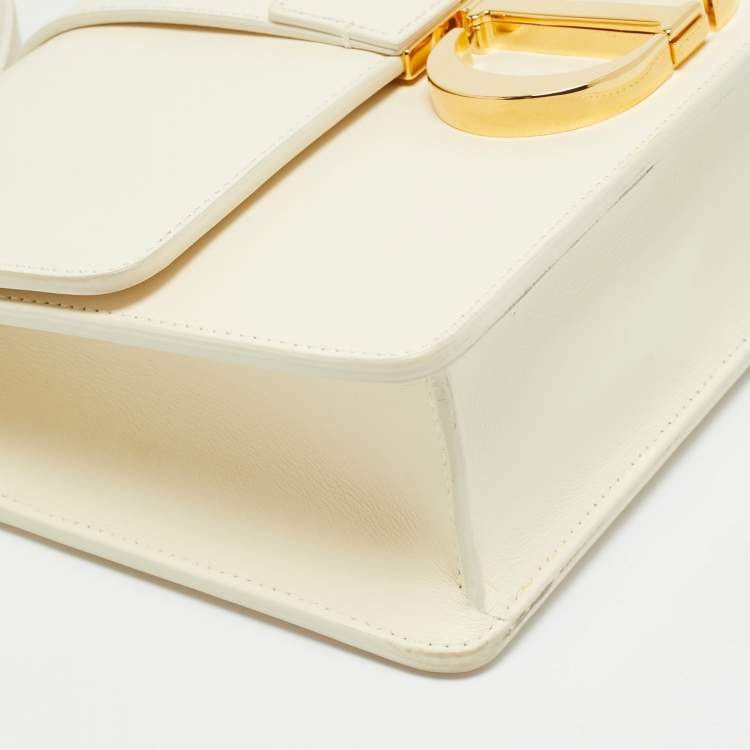 Pre Owned Dior 30 Montaigne Cream Leather Shoulder Bag