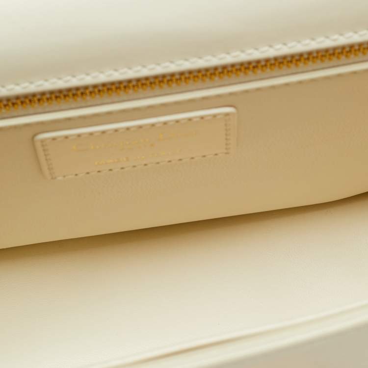 Pre Owned Dior 30 Montaigne Cream Leather Shoulder Bag