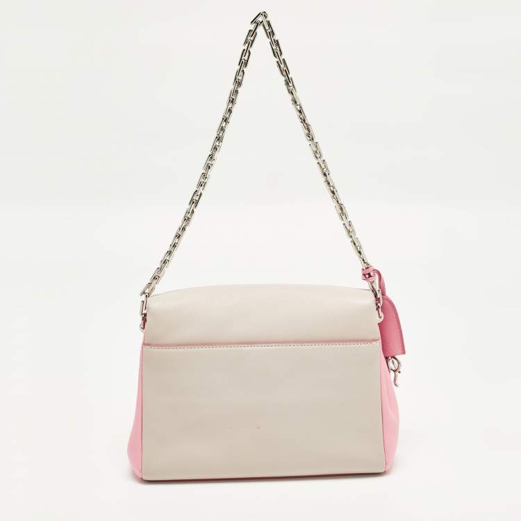 Pre Owned Dior Diorling Small Light Beige/Pink Leather Shoulder Bag