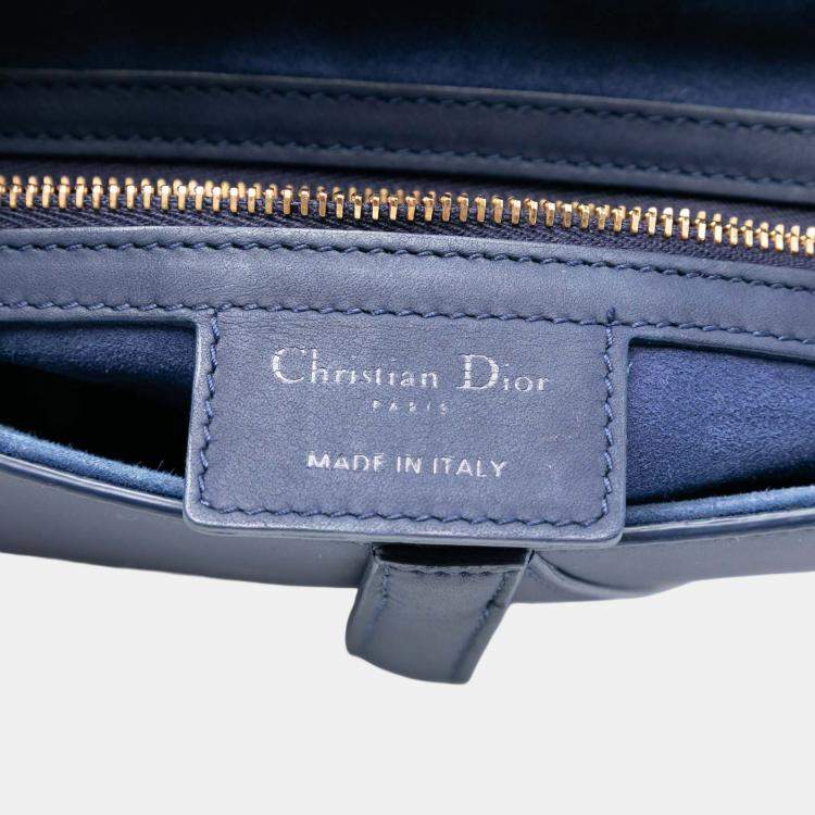 Pre Owned Dior Blue Ultra Matte Calfskin Saddle Bag