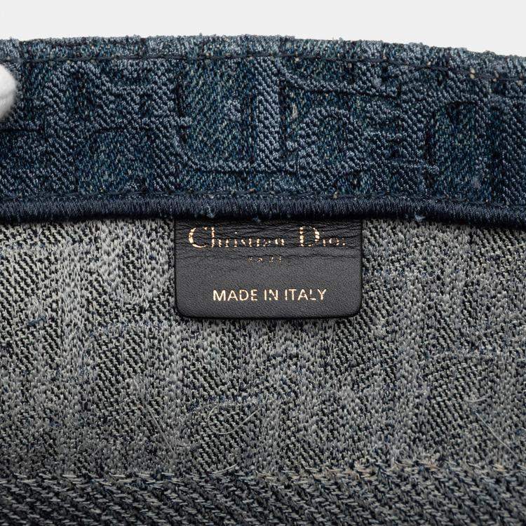 Pre Owned Dior Blue Medium Oblique Denim Book Tote