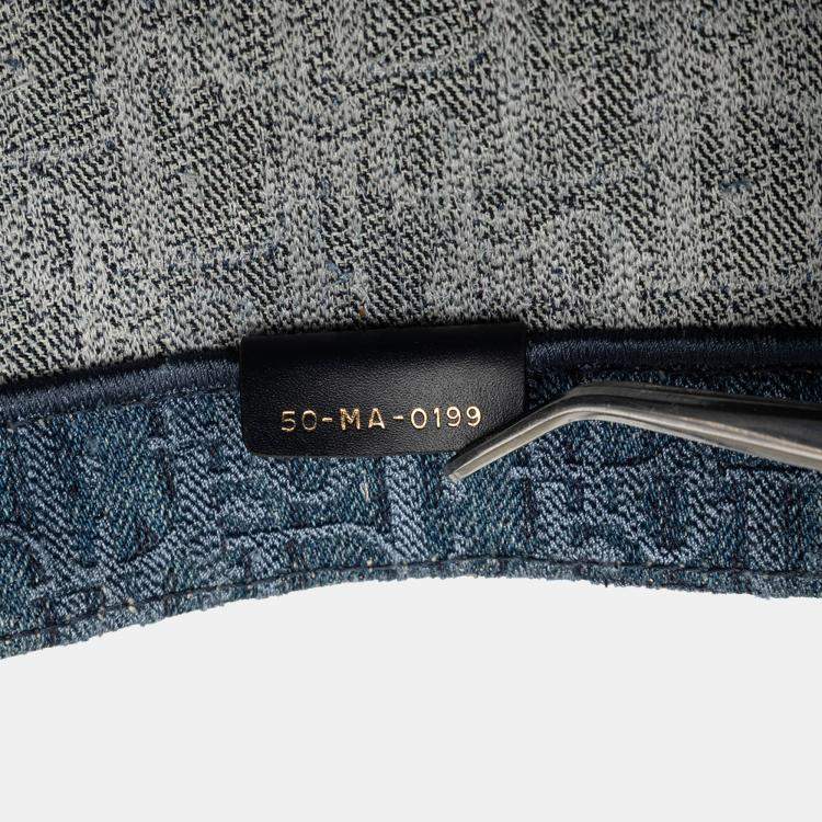 Pre Owned Dior Blue Medium Oblique Denim Book Tote