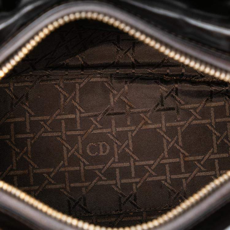 Pre Owned Dior Black Brown Medium Pony Hair Leopard Print Lady Dior