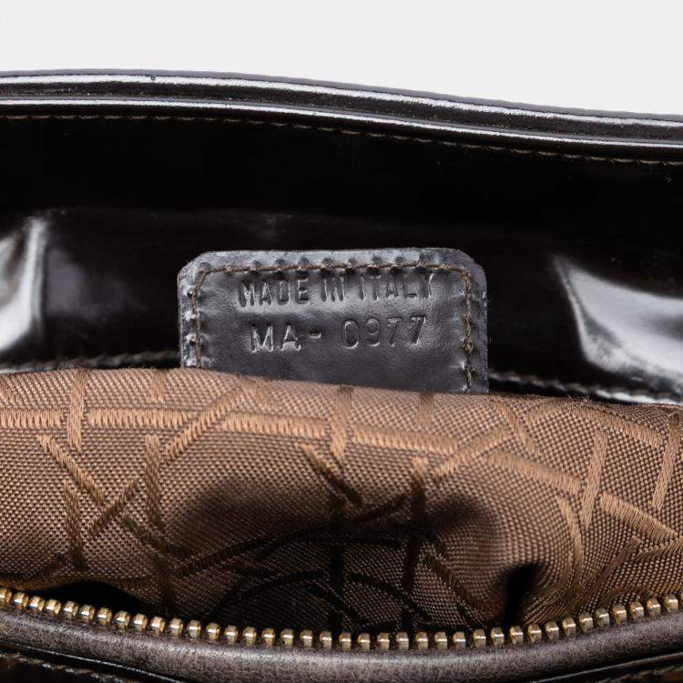 Pre Owned Dior Black Brown Medium Pony Hair Leopard Print Lady Dior