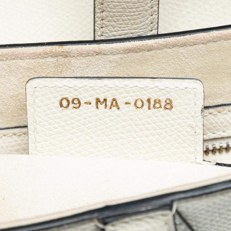 Pre Owned Dior White Grained Calfskin Saddle Bag