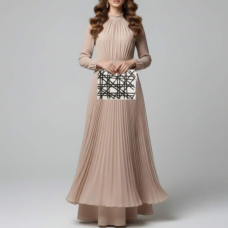 Pre Owned Dior x Daniel Gordon Limited Edition Zip Art White/Black Cannage Sequins and Leather Pouch 