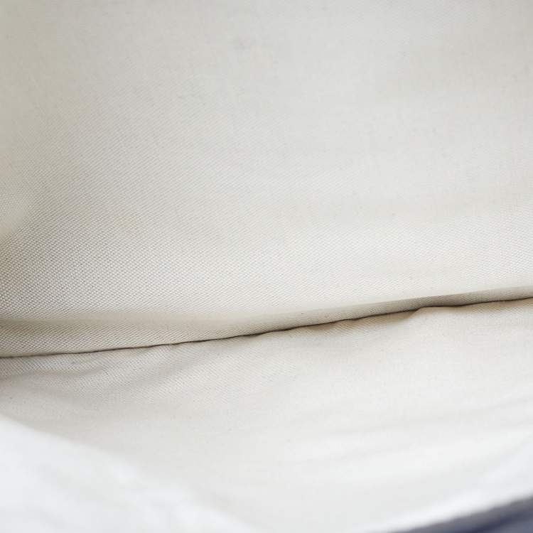 Pre Owned Dior Navy Blue Oblique Canvas and Leather Fold Over Clutch