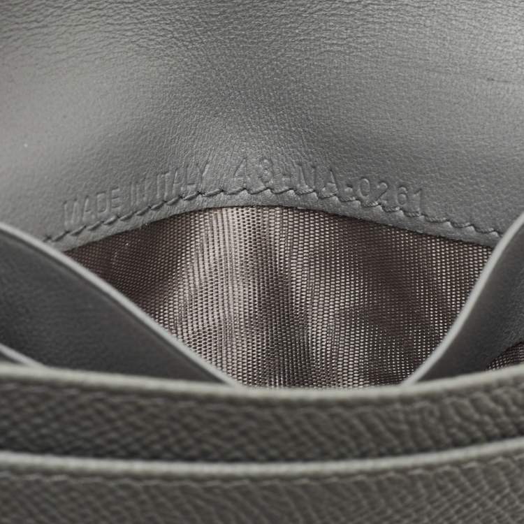 Pre Owned Dior Saddle Grey Leather Card Holder