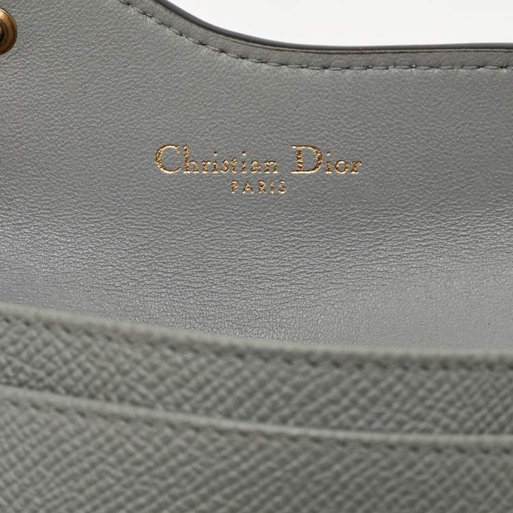 Pre Owned Dior Saddle Grey Leather Card Holder
