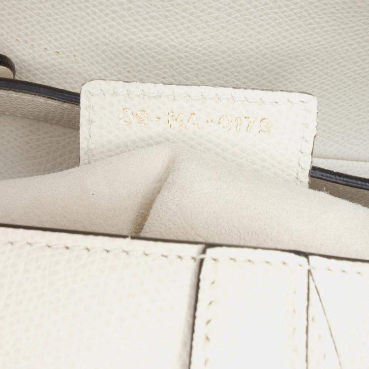 Pre Owned Dior White Grained Calfskin Saddle Bag