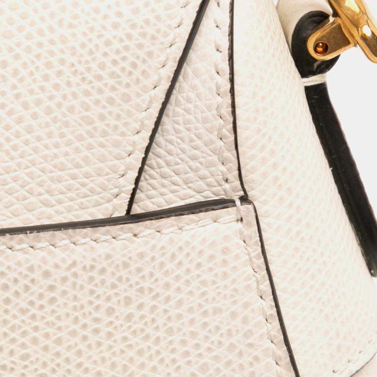 Pre Owned Dior White Grained Calfskin Saddle Bag