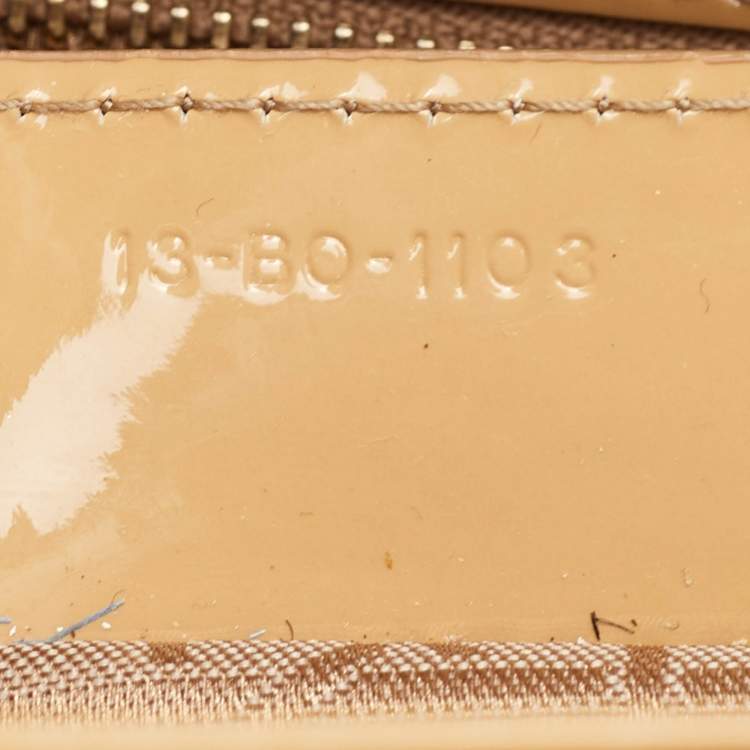 Pre Owned Dior Lady Dior Large Beige Cannage Patent Leather Tote