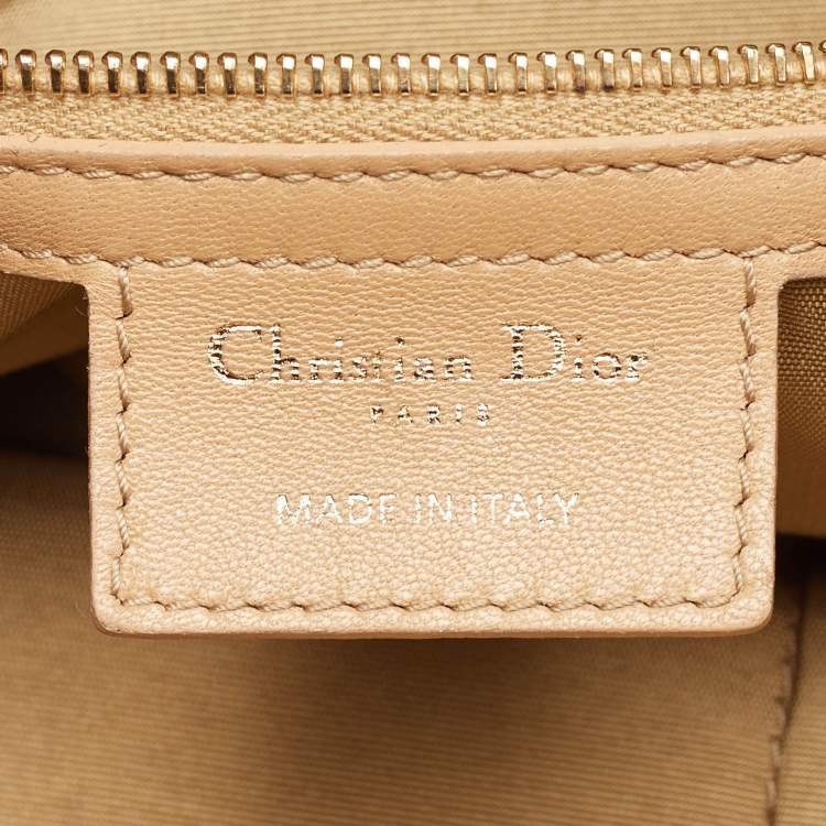 Pre Owned Dior Chri Chri Beige Cannage Leather Tote