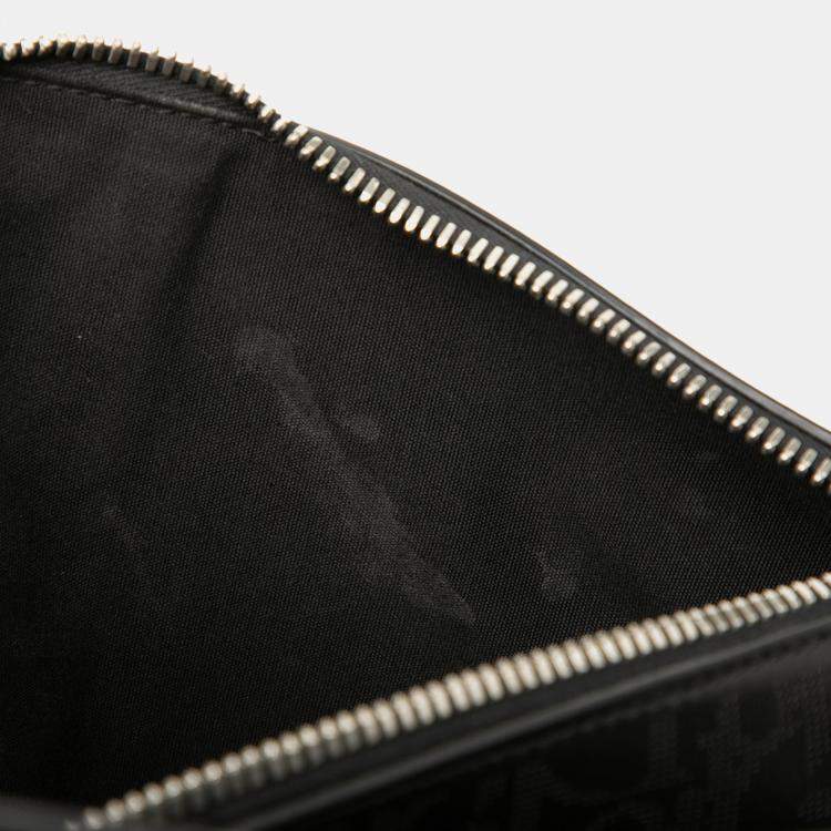 مملوكة مسبقًا Dior Black Oblique Perforated Calfskin Galaxy Saddle Bag