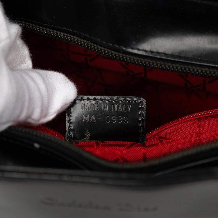 مملوكة مسبقًا Dior Black Large Patent Lady Dior