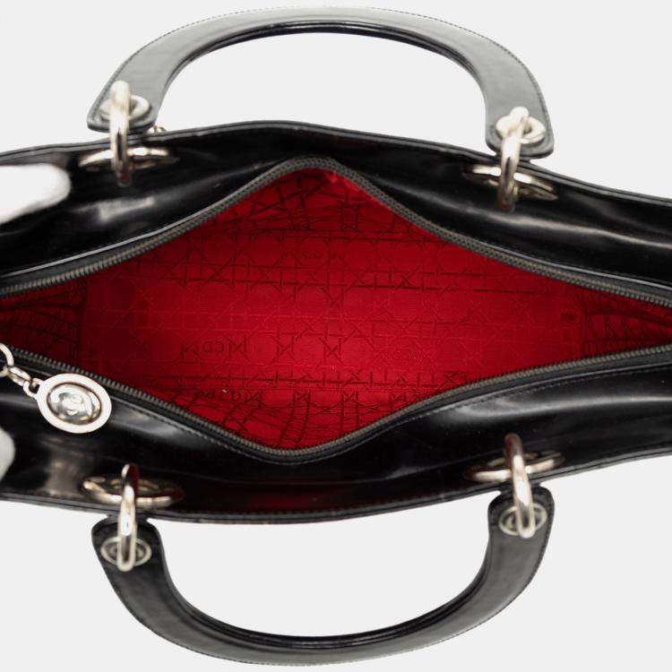 مملوكة مسبقًا Dior Black Large Patent Lady Dior