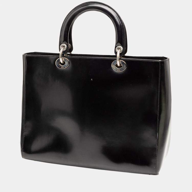 مملوكة مسبقًا Dior Black Large Patent Lady Dior