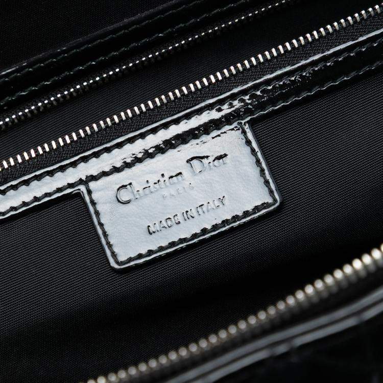 Pre Owned Dior Black Large Patent Cannage Lady Dior Soft Shopping Tote