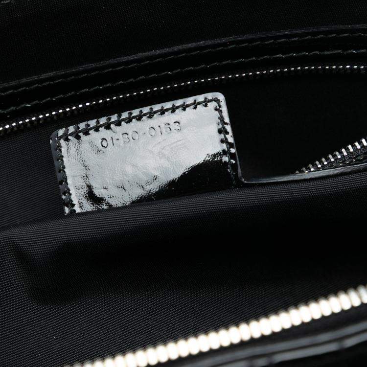 Pre Owned Dior Black Large Patent Cannage Lady Dior Soft Shopping Tote