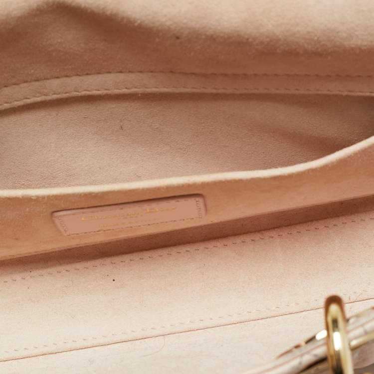 Pre Owned Dior Lady D-Joy Medium Light Pink Cannage Leather Tote
