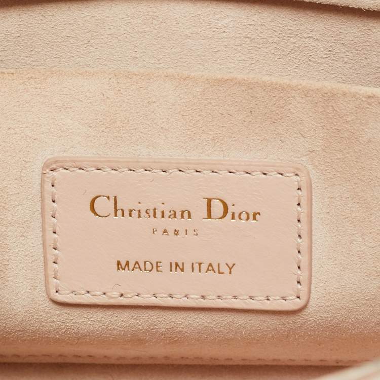 Pre Owned Dior Lady D-Joy Medium Light Pink Cannage Leather Tote