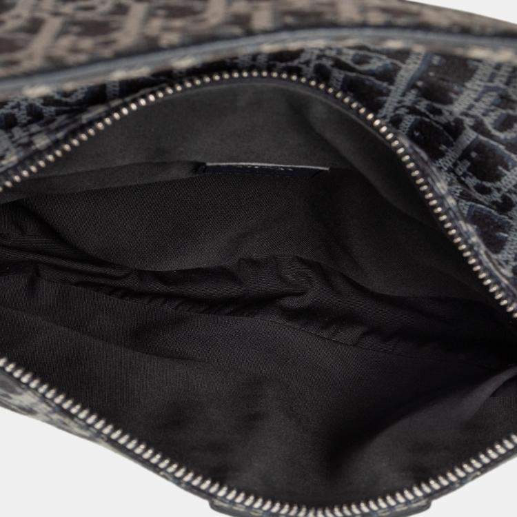 Pre Owned Dior Black Oblique Canvas Saddle Crossbody