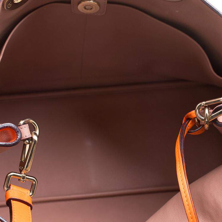Pre Owned Dior Orange Leather Large Diorissimo Shopper Tote