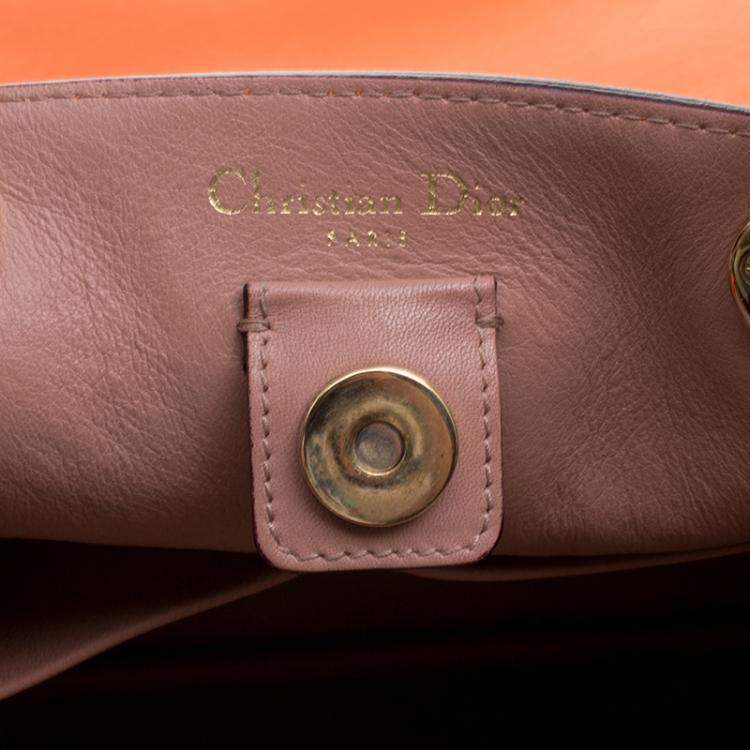 Pre Owned Dior Orange Leather Large Diorissimo Shopper Tote