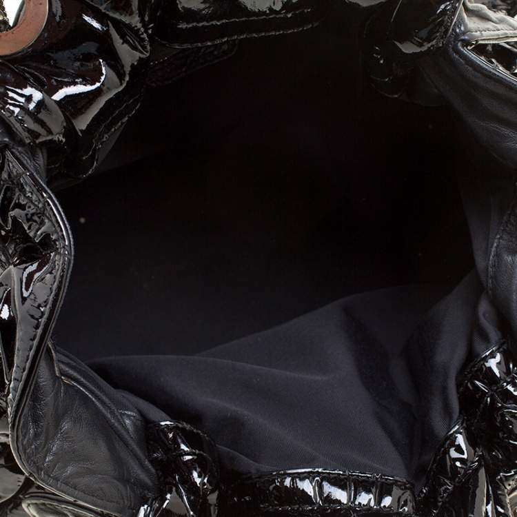 Pre Owned Dior Black Cannage Patent Leather Le Trente Hobo