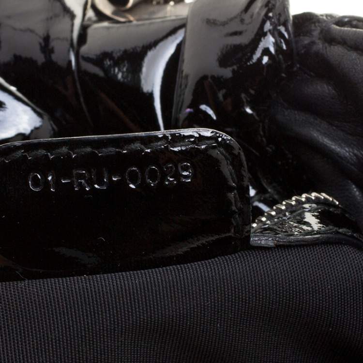 Pre Owned Dior Black Cannage Patent Leather Le Trente Hobo